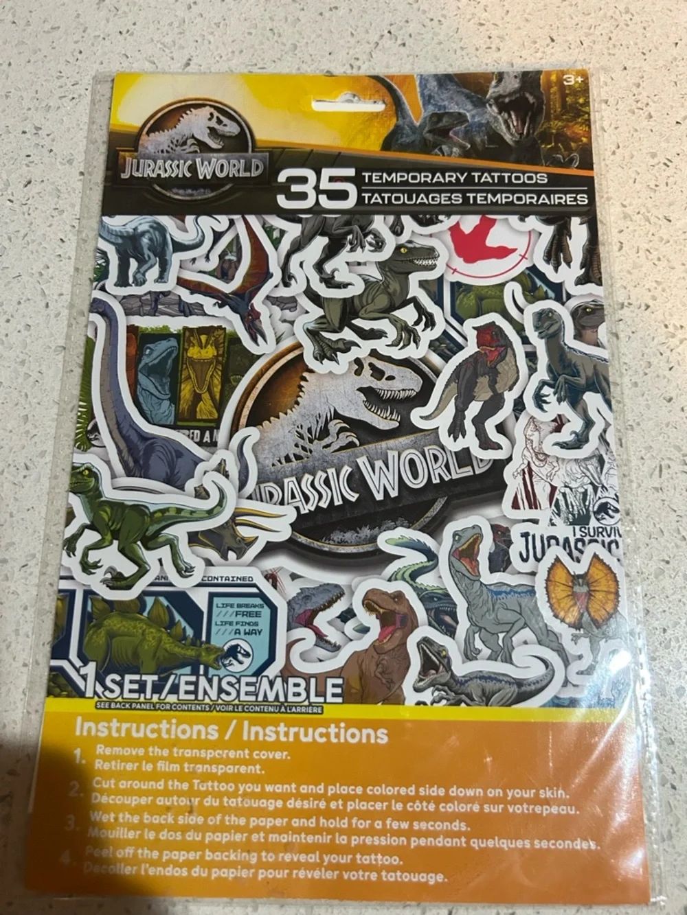 Temporary Tattoos - Jurassic World Multicolor Dinosaur Pack